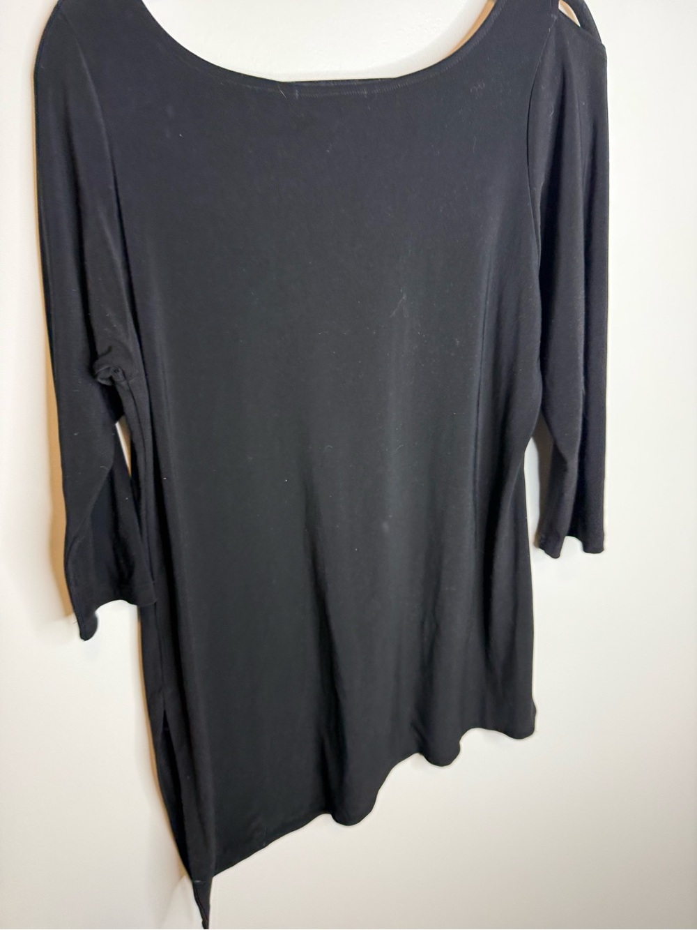 Sympli Black Asymmetrical Neck Cutout Top - Picture 6 of 7